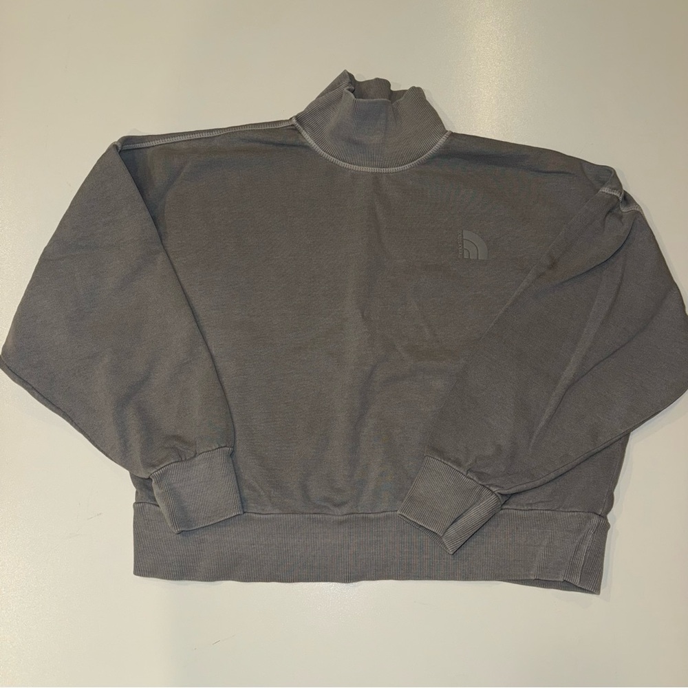The North Face Gray High-neck  Sweatshirt